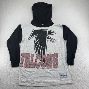 Vintage The Game Atlanta Falcons Hoodie Mens Medium Gray Black Lightweight NFL